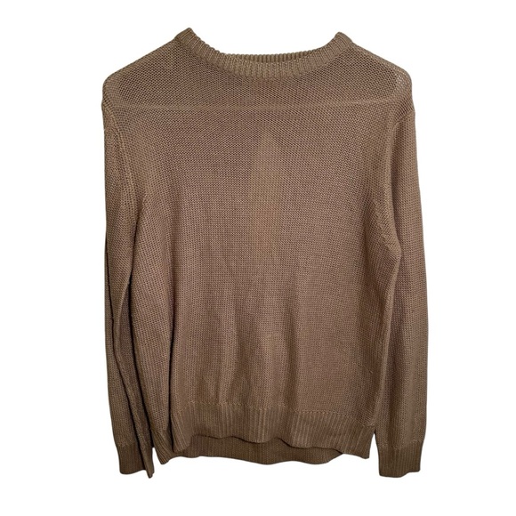 Zara Knit Crewneck Sweater Beige Open Back M - Picture 1 of 9